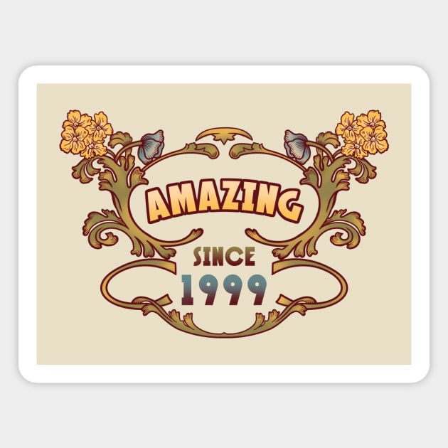 AMAZING SINCE 1999 art nouveau vintage retro 90s Magnet by leepianti